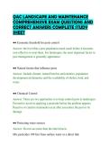 QAC LANDSCAPE AND MAINTENANCE&NewLine;COMPREHENSIVE EXAM QUESTIONS AND&NewLine;CORRECT ANSWERS COMPLETE STUDY&NewLine;SHEET