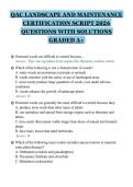 QAC LANDSCAPE AND MAINTENANCE&NewLine;CERTIFICATION SCRIPT 2026&NewLine;QUESTIONS WITH SOLUTIONS&NewLine;GRADED A&plus;