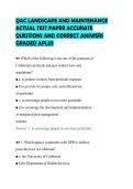 QAC LANDSCAPE AND MAINTENANCE&NewLine;ACTUAL TEST PAPER ACCURATE&NewLine;QUESTIONS AND CORRECT ANSWERS&NewLine;GRADED APLUS