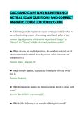 QAC LANDSCAPE AND MAINTENANCE&NewLine;ACTUAL EXAM QUESTIONS AND CORRECT&NewLine;ANSWERS COMPLETE STUDY GUIDE