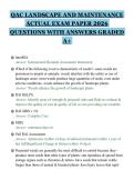 QAC LANDSCAPE AND MAINTENANCE&NewLine;ACTUAL EXAM PAPER 2026&NewLine;QUESTIONS WITH ANSWERS GRADED&NewLine;A&plus;