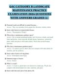QAC CATEGORY B LANDSCAPE&NewLine;MAINTENANCE PRACTICE&NewLine;EXAMINATION 2026 QUESTIONS&NewLine;WITH ANSWERS GRADED A&plus;