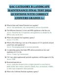QAC CATEGORY B LANDSCAPE&NewLine;MAINTENANCE FINAL TEST 2026&NewLine;QUESTIONS WITH CORRECT&NewLine;ANSWERS GRADED A&plus;