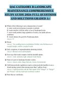 QAC CATEGORY B LANDSCAPE&NewLine;MAINTENANCE COMPREHENSIVE&NewLine;STUDY GUIDE 2026 FULL QUESTIONS&NewLine;AND SOLUTIONS GRADED A&plus;
