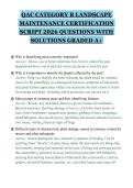 QAC CATEGORY B LANDSCAPE&NewLine;MAINTENANCE CERTIFICATION&NewLine;SCRIPT 2026 QUESTIONS WITH&NewLine;SOLUTIONS GRADED A&plus;