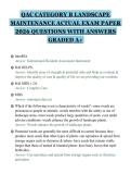 QAC CATEGORY B LANDSCAPE&NewLine;MAINTENANCE ACTUAL EXAM PAPER&NewLine;2026 QUESTIONS WITH ANSWERS&NewLine;GRADED A&plus;