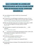 QAC CATEGORY B LANDSCAPE&NewLine;MAINTENANCE ACTUAL EXAM PAPER&NewLine;2026 QUESTIONS WITH ANSWERS&NewLine;GRADED A&plus;
