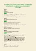 SECURITY MANAGEMENT PRACTICES EXAM THREE&NewLine;UPDATED ACTUAL QUESTIONS AND CORRECT&NewLine;ANSWERS
