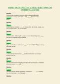 SEPTIC EXAM UPDATED ACTUAL QUESTIONS AND&NewLine;CORRECT ANSWERS