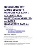 2026&sol;2027 S-TIER QUEENSLAND OFT ARMED SECURITY WEAPONS ACT EXAM PREP &vert; Verified Q&A &plus; Tactical Rationales &vert; Guaranteed Pass A&plus;