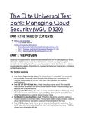WGU D320 Managing Cloud Security&colon; S-Tier Elite Test Bank &lpar;2026&sol;2027&rpar; &vert; Comprehensive Q&A&comma; Distractor Analysis & Concepts
