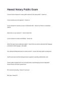 Hawaii Notary Public Exam Questions and Answers