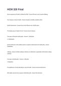 HCM 320 Final Exam Questions and Answers