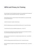 HIPAA and Privacy Act Training-Exam Questions and Answers