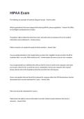 HIPAA Exam Questions and Answers