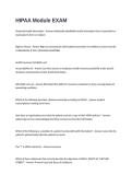 HIPAA Module Exam Questions and Answers