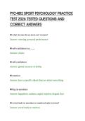 PYC4812 SPORT PSYCHOLOGY PRACTICE&NewLine;TEST 2026 TESTED QUESTIONS AND&NewLine;CORRECT ANSWER
