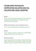 PYC4812 SPORT PSYCHOLOGY&NewLine;CERTIFICATION EVALUATION 2026 FULL&NewLine;SOLUTION VIEW AHEAD QUESTIONS