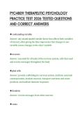 PYC4809 THERAPEUTIC PSYCHOLOGY&NewLine;PRACTICE TEST 2026 TESTED QUESTIONS&NewLine;AND CORRECT AN