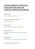 PYC4809 THERAPEUTIC PSYCHOLOGY&NewLine;EXAM SCRIPT FINAL PAPER 2026&NewLine;COMPLETE QUESTIONS AND ANSWERS
