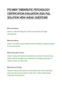PYC4809 THERAPEUTIC PSYCHOLOGY&NewLine;CERTIFICATION EVALUATION 2026 FULL&NewLine;SOLUTION VIEW AHEAD QUESTIONS