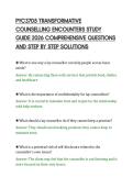 PYC3705 TRANSFORMATIVE&NewLine;COUNSELLING ENCOUNTERS STUDY&NewLine;GUIDE 2026 COMPREHENSIVE QUESTIONS&NewLine;AND STEP BY STEP SOLUTIONS