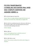 PYC3705 TRANSFORMATIVE&NewLine;COUNSELLING ENCOUNTERS FINAL PAPER&NewLine;2026 COMPLETE QUESTIONS AND&NewLine;ANSWERS VERIFIED A&plus;
