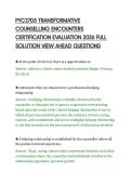 PYC3705 TRANSFORMATIVE&NewLine;COUNSELLING ENCOUNTERS&NewLine;CERTIFICATION EVALUATION 2026 FULL&NewLine;SOLUTION VIEW AHEAD QUESTIONS