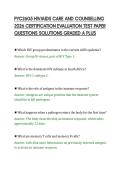 PYC2605 HIV&sol;AIDS CARE AND COUNSELLING&NewLine;2026 CERTIFICATION EVALUATION TEST PAPER&NewLine;QUESTIONS SOLUTIONS GRADED A PLUS
