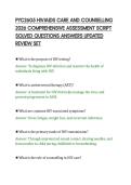 PYC2605 HIV&sol;AIDS CARE AND COUNSELLING&NewLine;2026 COMPREHENSIVE ASSESSMENT SCRIPT&NewLine;SOLVED QUESTIONS ANSWERS UPDATED&NewLine;REVIEW SET