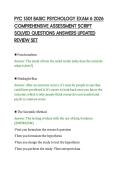 PYC 1501 BASIC PSYCHOLOGY EXAM 6 2026&NewLine;COMPREHENSIVE ASSESSMENT SCRIPT&NewLine;SOLVED QUESTIONS ANSWERS UPDATED&NewLine;REVIEW SET