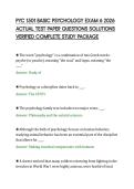 PYC 1501 BASIC PSYCHOLOGY EXAM 6 2026&NewLine;ACTUAL TEST PAPER QUESTIONS SOLUTIONS&NewLine;VERIFIED COMPLETE STUDY PACKAGE&NewLine;