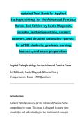UPDATED TEST BANK FOR APPLIED PATHOPHYSIOLOGY  FOR THE ADVANCED PRACTICE NURSE&comma; 2ND EDITION  BY LUCIE DLUGASCH&period; INCLUDES VERIFIED QUESTIONS&comma;  CORRECT ANSWERS&comma; AND DETAILED RATIONALES&mdash; PERFECT FOR APRN STUDENTS&comma; GRADUATE NURSING  LEARNERS&comma; AND EXAM PREPARA