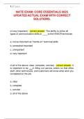 NATE EXAM&colon; CORE ESSENTIALS 2025 &NewLine;UPDATED ACTUAL EXAM WITH CORRECT &NewLine;SOLUTIONS&period;