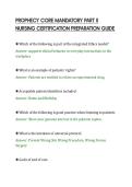 PROPHECY CORE MANDATORY PART II&NewLine;NURSING CERTIFICATION PREPARATION GUIDE