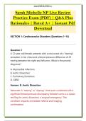 Sarah Michelle NP Live Review  &NewLine;Practice Exam &lpar;PDF&rpar; &vert; Q&A Plus &NewLine;Rationales &vert; Rated A&plus; &vert; Instant Pdf &NewLine;Download 