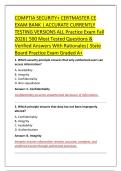 COMPTIA SECURITY&plus; CERTMASTER CE &NewLine;EXAM BANK &vert; ACCURATE CURRENTLY &NewLine;TESTING VERSIONS ALL Practice Exam Fall &NewLine;2026&vert; 500 Most Tested Questions & &NewLine;Verified Answers With Rationales&vert; State &NewLine;Board Practice Exam Graded A&plus; 