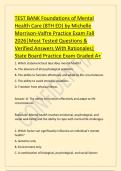  &NewLine; &NewLine;TEST BANK Foundations of Mental &NewLine;Health Care &lpar;8TH ED&rpar; by Michelle &NewLine;Morrison-Valfre Practice Exam Fall &NewLine;2026&vert;Most Tested Questions & &NewLine;Verified Answers With Rationales&vert; &NewLine;State Board Practice Exam Graded A&plus; 