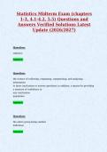 Statistics Midterm Exam &lpar;chapters&NewLine;1-3&comma; 4&period;1-4&period;2&comma; 5&period;5&rpar; Questions and&NewLine;Answers Verified Solutions Latest&NewLine;Update &lpar;2026&sol;2027&rpar;