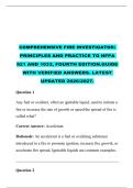 COMPREHENSIVE FIRE INVESTIGATOR&colon; &NewLine;PRINCIPLES AND PRACTICE TO NFPA &NewLine;921 AND 1033&comma; FOURTH EDITION&period;GUIDE &NewLine;WITH VERIFIED ANSWERS&period; LATEST &NewLine;UPDATED 2026&sol;2027&period; 
