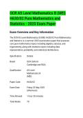 OCR AS Level Mathematics B &lpar;MEI&rpar;&NewLine;H630&sol;02 Pure Mathematics and&NewLine;Statistics - 2025 Exam Paper