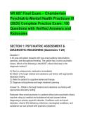 NR 607 Final Exam &ndash; Chamberlain&NewLine;Psychiatric-Mental Health Practicum III&NewLine;&lpar;2026&rpar; Complete Practice Exam&colon; 100&NewLine;Questions with Verified Answers and&NewLine;Rationales
