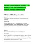 Portage Pathophysiology Modules 1-10&NewLine;Practice Exam 100 Questions with&NewLine;Verified Answers and Rationales