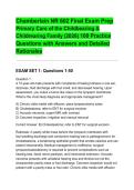 Chamberlain NR 602 Final Exam Prep&NewLine;Primary Care of the Childbearing &&NewLine;Childrearing Family &lpar;2026&rpar; 100 Practice&NewLine;Questions with Answers and Detailed&NewLine;Rationales