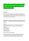 NR 568 Advanced Pharmacology Practice&NewLine;Exam 100 Questions with Answers and&NewLine;Detailed Rationales