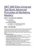 2026&sol;2027 MKT 3401 Elite Universal Test Bank & Study Guide &vert; Advanced Principles of Marketing Mastery &lpar;100&percnt; Verified&rpar;
