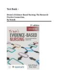 Test Bank - Brown's Evidence-Based Nursing&colon; The Research-Practice Connection&comma; 5th Edition &lpar;Nowak&comma; 2024&rpar;&comma; Chapter 1-19 