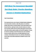 H&R Block Tax Assessment Specialist Test Study Guide &vert; Practice Questions&comma; Answers & Detailed Explanations