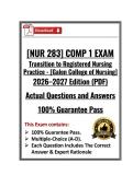GALEN&vert;NUR283&sol;NUR 283 COMP 1 Exam &vert; Transition to Registered Nursing Practice &vert; Galen &vert; 26&sol;27 &lpar;PDF&rpar;