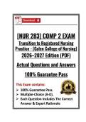 GALEN&vert;NUR283&sol;NUR 283 COMP 2 Exam &vert; Transition to Registered Nursing Practice &vert; Galen &vert; 26&sol;27 &lpar;PDF&rpar;